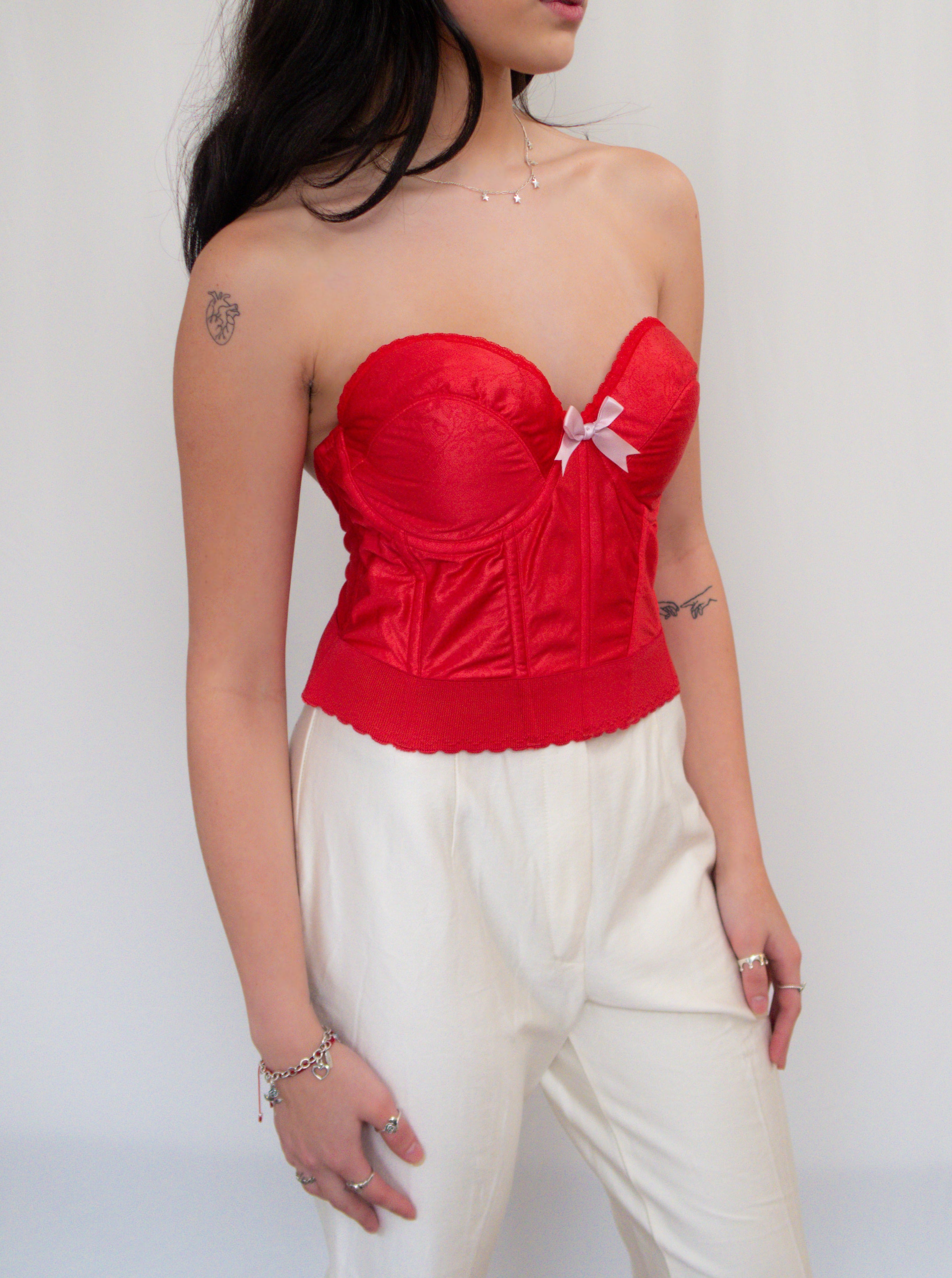 RED RIDINGHOOD HAND - DYED (36C/34D/38B) JACQUARD BUSTIER