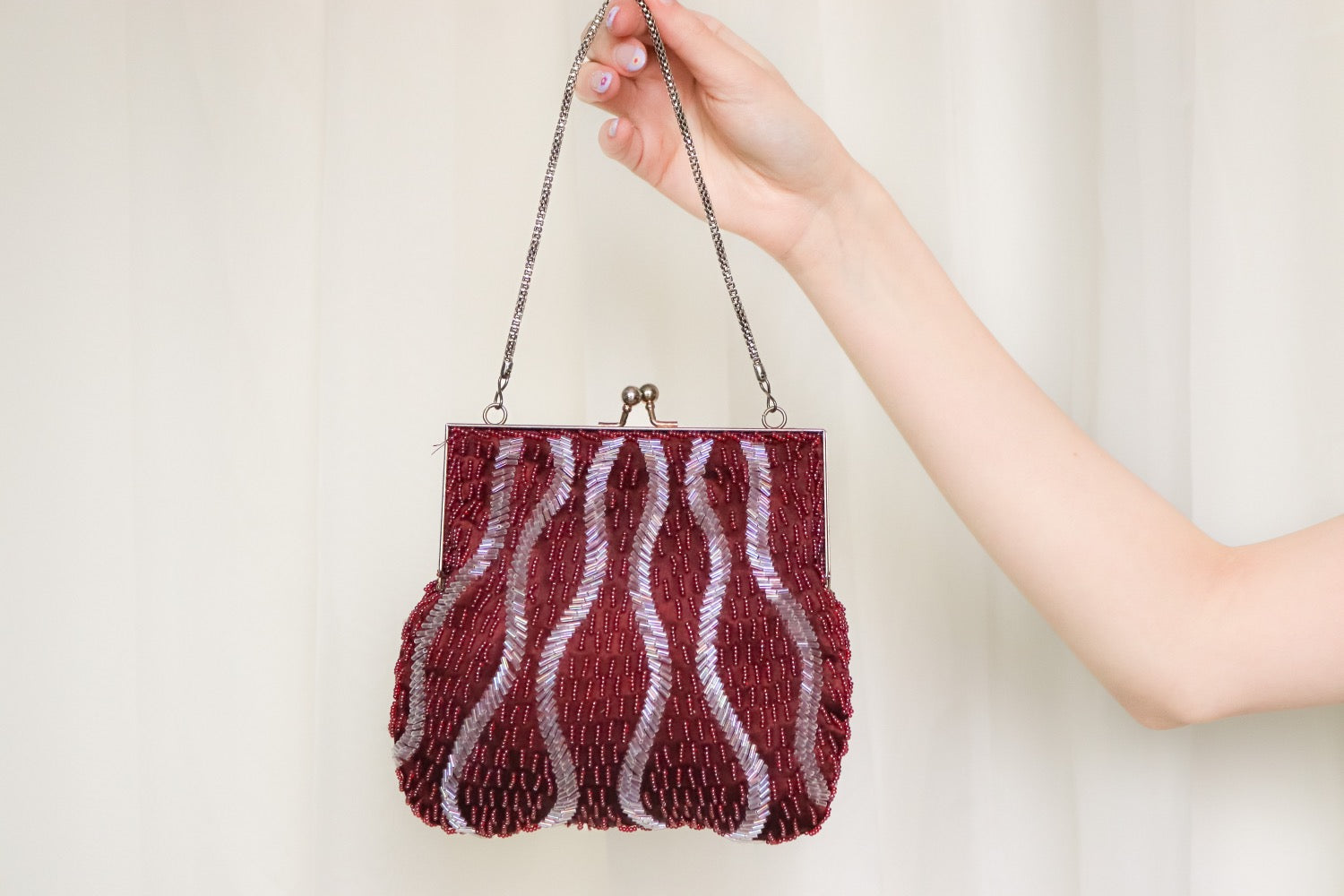 Floral Hand Beaded Purse with Superior Bead Work - Ruby Lane