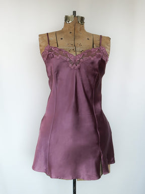 1996 PURPLE MINI SLIP DRESS VS