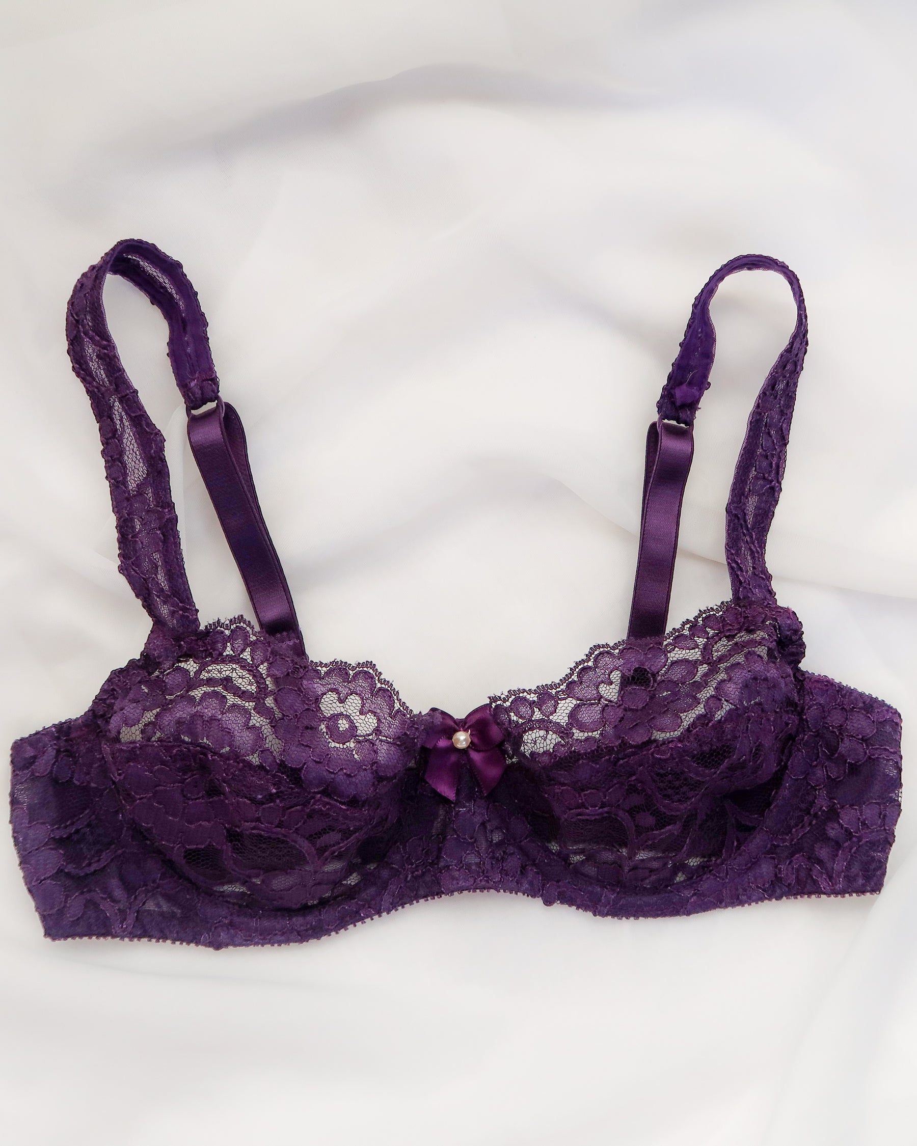 Victoria's Secret Vintage Gold Label Purple Lace Bra 34A/32B 
