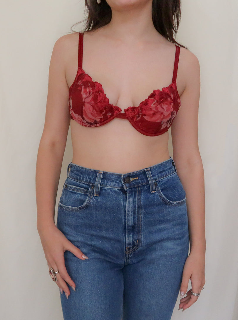 CANADIAN COUTURE RED VINTAGE BUSTIER - (34D/32DD/36C)