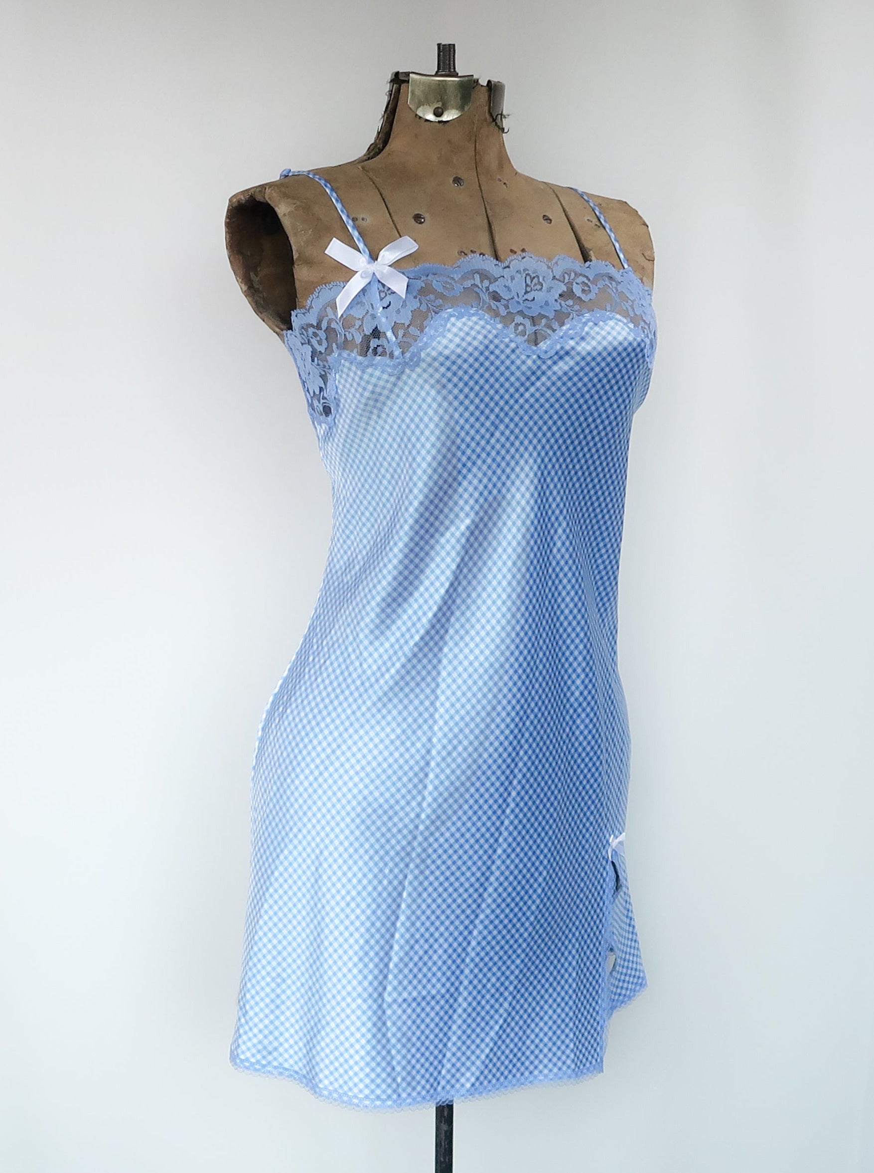 EARLY Y2k VINTAGE “MARIA” SLIP DRESS IN BLUE PLAID EARLY Y2k VINTAGE “MARIA” SLIP DRESS IN BLUE PLAID