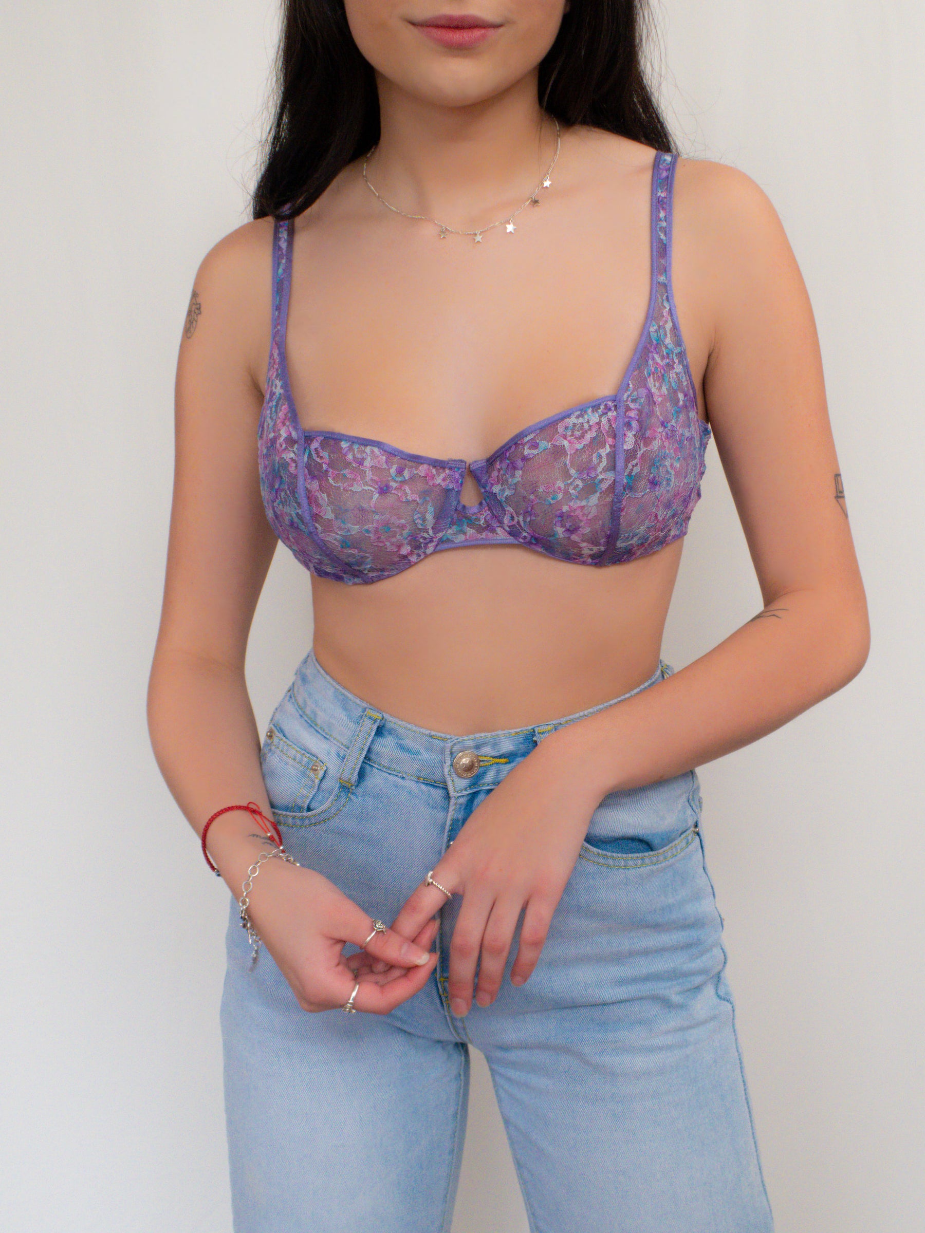 WATERCOLOR HAND DYED FRENCH BRALETTE - (36C/34D/38B)